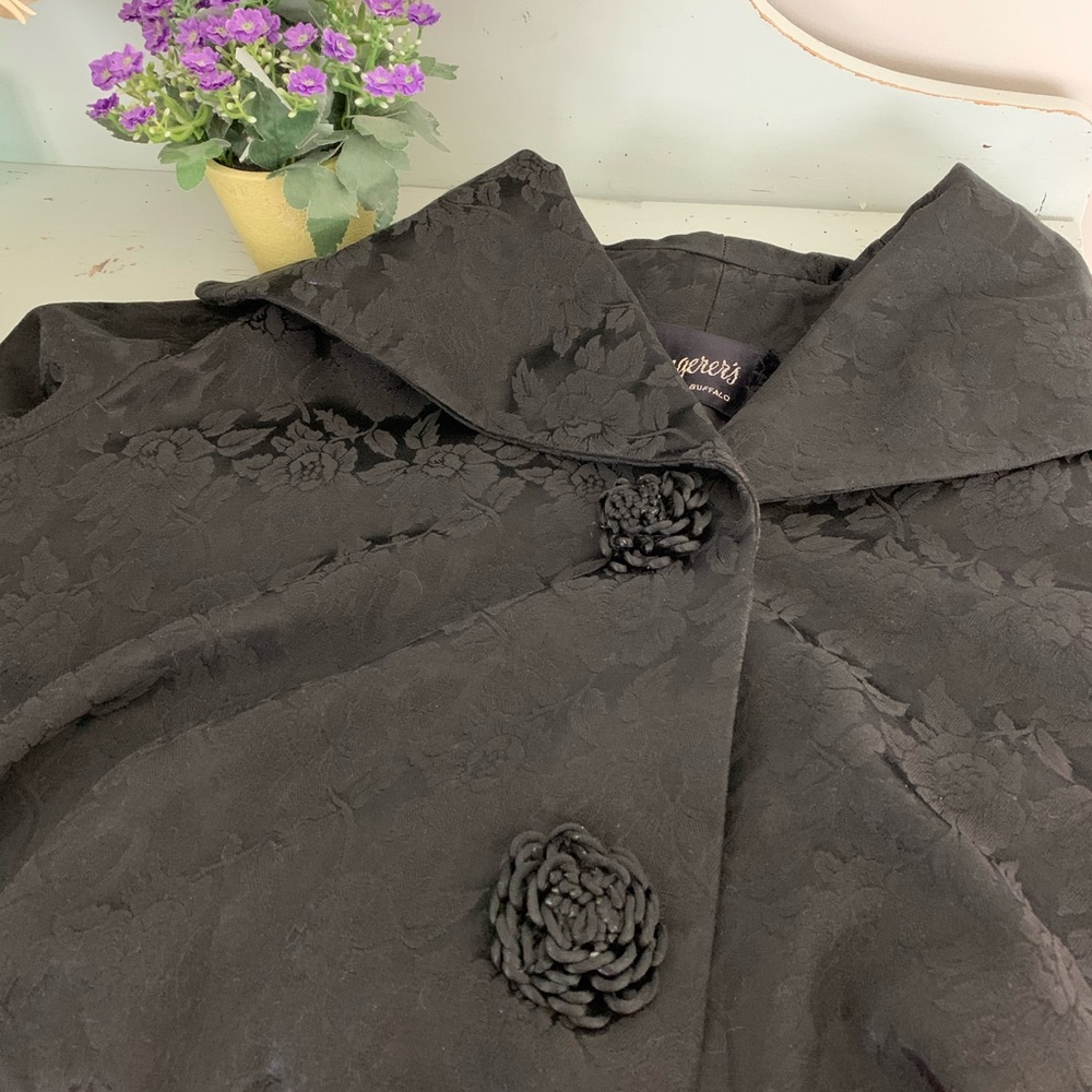 Vintage 1950s/1960s Damask Swing Coat Size M - Picture 5 of 8